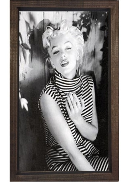 Marilyn Monroe Siyah Beyaz Tablosu-Çerçevesiz - 45 x 30 cm