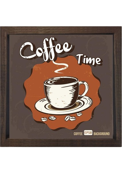 Kahve Zamanı Coffee Time Tablosu-Çerçevesiz - 70X70