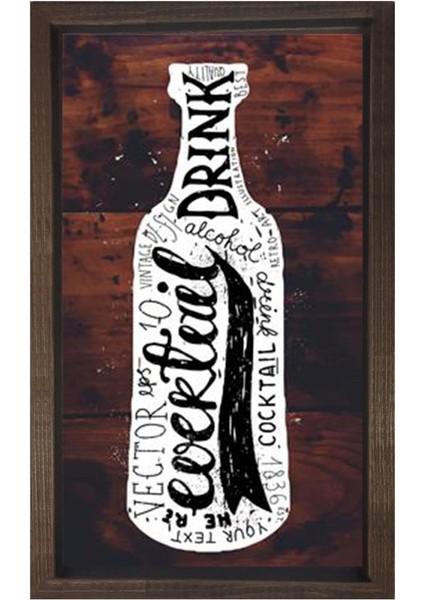 Cocktail Şisesi Tablosu-Çerçevesiz - 45 x 30 cm
