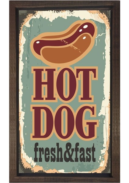 Hot Dog Reklam Afişi Tablosu-Çerçevesiz - 100 x 150 cm