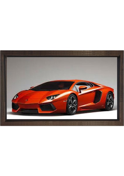 Kırmızı Lamborghini Aventador Tablosu-Çerçevesiz - 70 x 100 cm