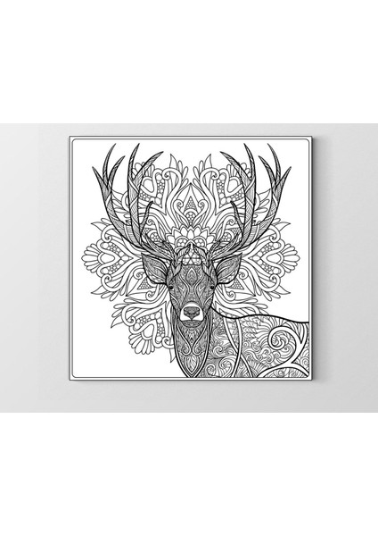 Mandala Geyik Tablosu-Çerçevesiz - 30X30