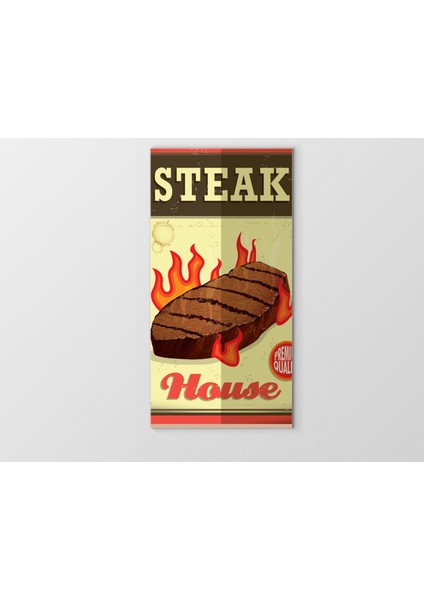 Steak Et Reklam Afişi Tablosu-Çerçevesiz - 50 x 70 cm