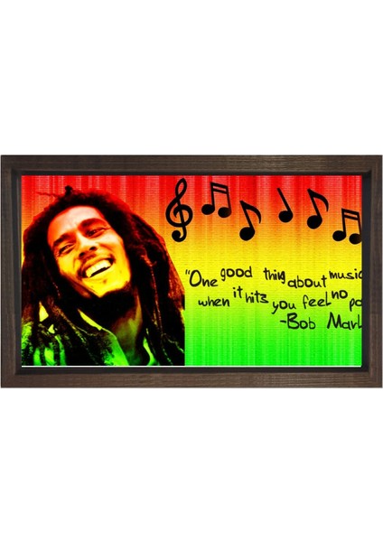 Bob Marley ve Sözü Tablosu-Çerçevesiz - 40 x 60 cm