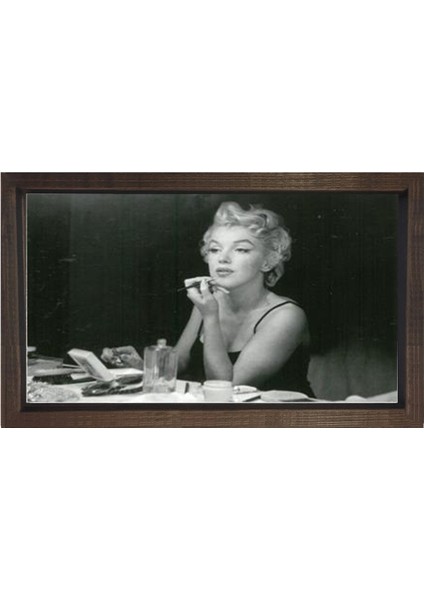 Marilyn Monroe Tablosu-Kahverengi Ahşap Çerçeve - 50 x 90 cm