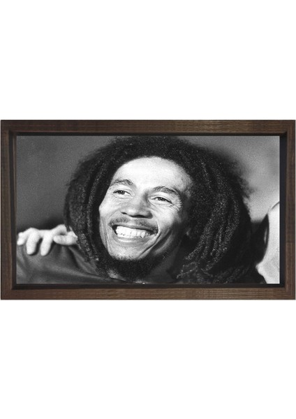 Bob Marley Siyah Beyaz Tablosu-Çerçevesiz - 45 x 30 cm