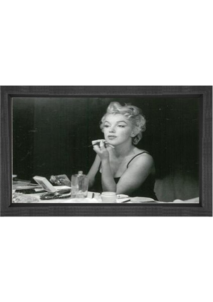 Marilyn Monroe Tablosu-Siyah Ahşap Çerçeve - 100 x 150 cm