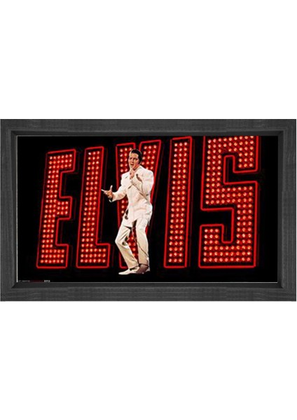 Elvis Presley Tablosu-Siyah Ahşap Çerçeve - 50 x 90 cm