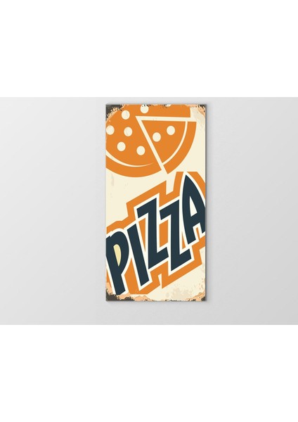 Vintage Pizza Restorant Afiş Tablosu-Çerçevesiz - 45 x 30 cm