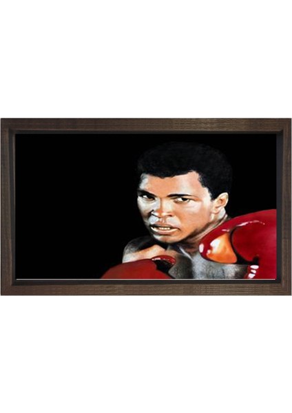 Boks Eldivenleriyle Muhammed Ali Tablosu-Çerçevesiz - 45 x 30 cm