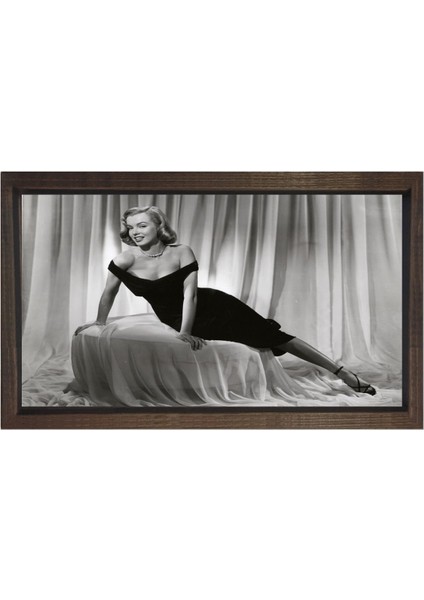 Marilyn Monroe Siyah Beyaz Tablosu-Çerçevesiz - 45 x 30 cm