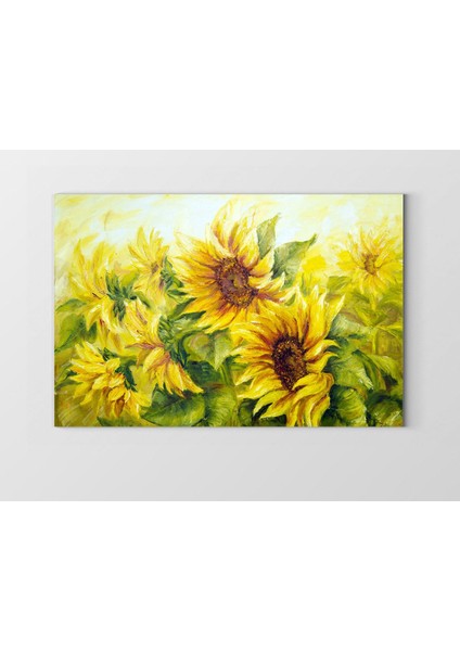 Ay Çiçekleri Reprödiksiyon Tablosu-Çerçevesiz - 45 x 30 cm