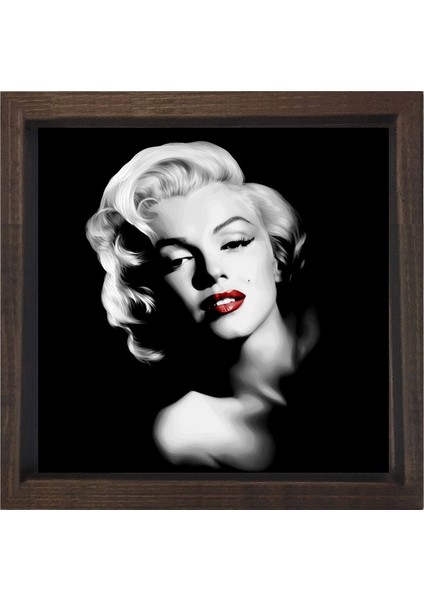 Marilyn Monroe Siyah Beyaz Tablosu-Çerçevesiz - 50X50