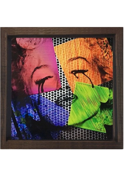 Marilyn Monroe Tablosu-Kahverengi Ahşap Çerçeve - 50X50