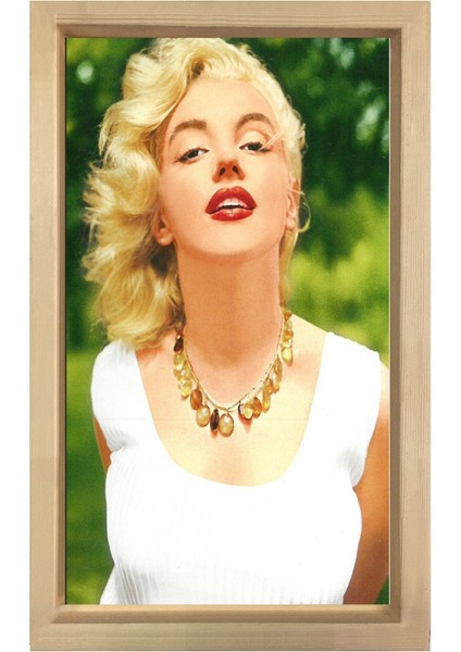 Marilyn Monroe Tablosu-Naturel Ahşap Çerçeve - 70 x 100 cm