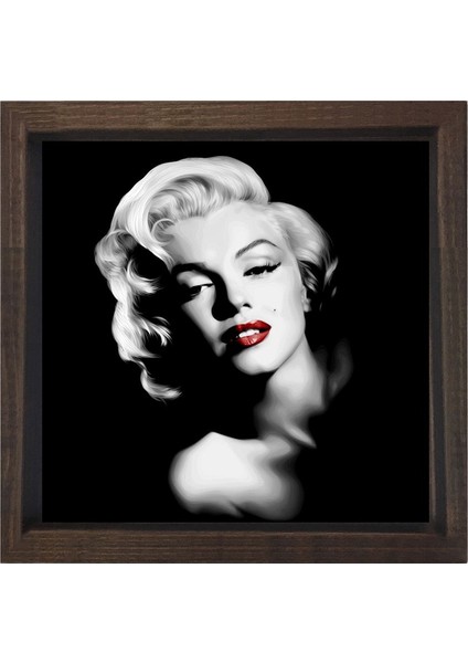 Marilyn Monroe Siyah Beyaz Tablosu-Çerçevesiz - 30X30