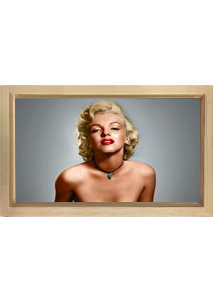 Marilyn Monroe Tablosu-Naturel Ahşap Çerçeve - 70 x 100 cm
