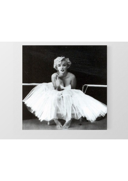 Marilyn Monroe Siyah Beyaz Tablosu-Çerçevesiz - 30 x 30 cm