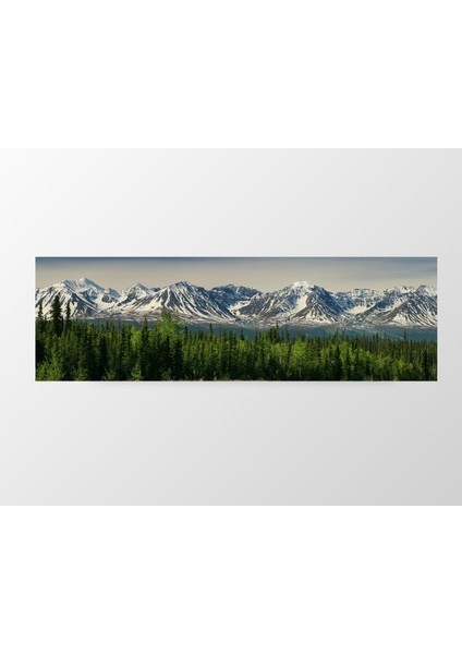 Dağlar ve Orman Tablosu-Çerçevesiz - 180 x 60 cm
