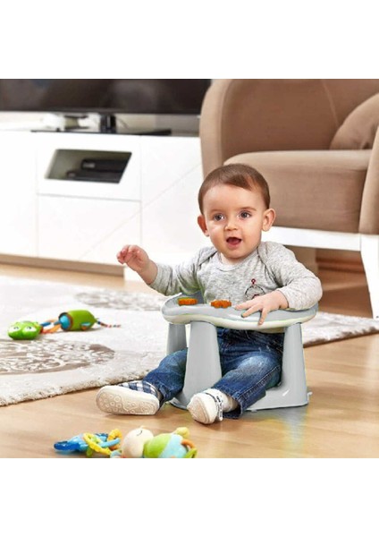 Demet Plastik Vantuzlu Bebek Banyo Mama Oturağı Gri