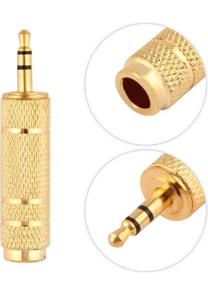 3.5 mm Erkek-6.3 mm Dişi Stereo Çevirici Gold Adaptör fiyatları