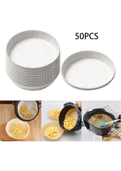 50 Adet Yui / Xiaomi / Philips / Kumtel Uyumlu Air Fryer Pişirme Kağıdı - Kahverengi (Yurt Dışından)
