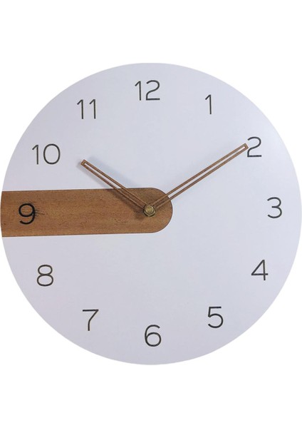 Daire Duvar Saati Sessiz Kuvars Arapça Sayısal 12 Inç Nordic Dekorasyon Ahşap Için(Yurt Dışından)