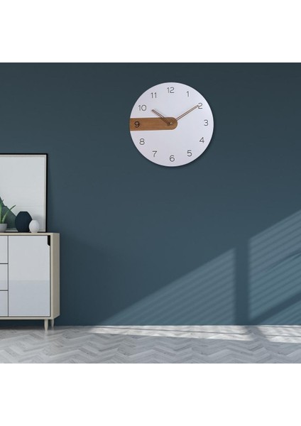 Daire Duvar Saati Sessiz Kuvars Arapça Sayısal 12 Inç Nordic Dekorasyon Ahşap Için(Yurt Dışından) modelleri