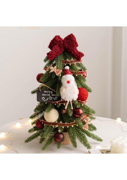 Nordic Tarzı Pe 40 cm Noel Ağacı Şömine Mutfak Festivali Xmas Ağaçları Kırmızı Dekor ile