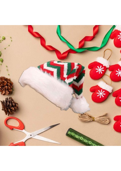 Noel Şapka Santa Claus Şapka Yetişkinler Noel Şapka Tatil Dekor Kırmızı Yeşil fiyatları