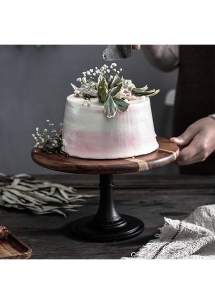 Kek Standı Tatlı Kek Yuvarlak Ekran Tutucu Düğün Parti Dekoratif 21 cm(Yurt Dışından)