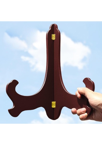 Ahşap Şövale Premium Kaliteli Plaka Tutucu Katlanır Ekran Standı Raf 9 '' # 5