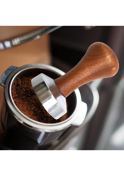 Alüminyum Kahve Sepber Leveler Ahşap Kolu Barista 51MM Için Agglomerasyon Kaçının modelleri