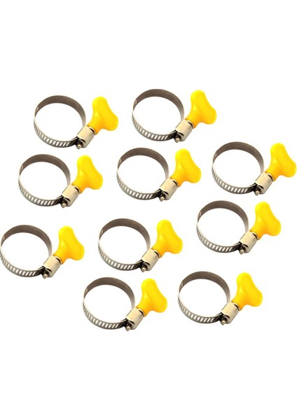 10 Parça Anahtar Tipi Paslanmaz Çelik Hortum Kelepçesi Solucan Dişli Kelepçeleri 22-32MM