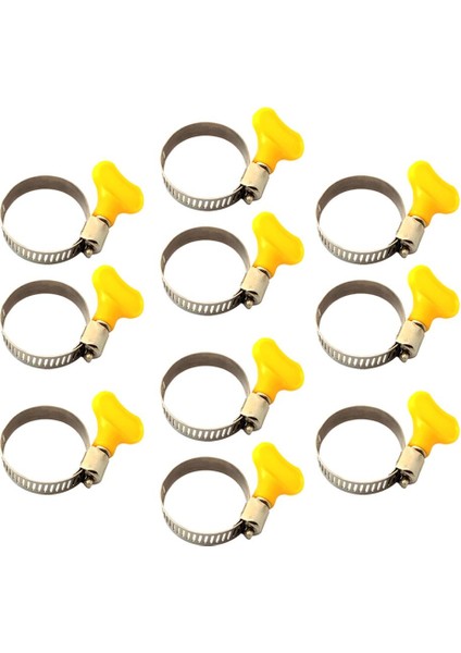 10 Parça Anahtar Tipi Paslanmaz Çelik Hortum Kelepçesi Solucan Dişli Kelepçeleri 22-32MM