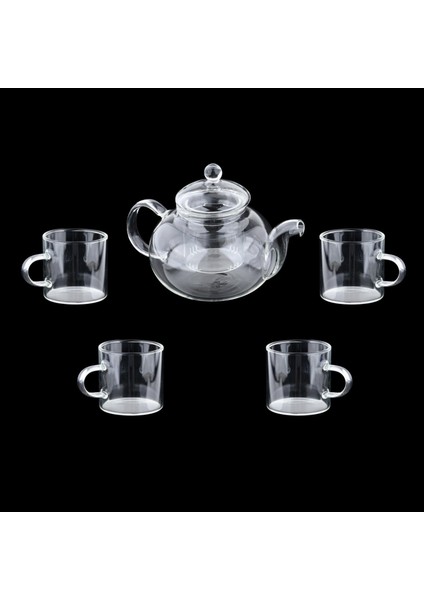 Teaware Set Çiçek Borosilikat Cam Isı Stabile Filtreleme Mutfak D