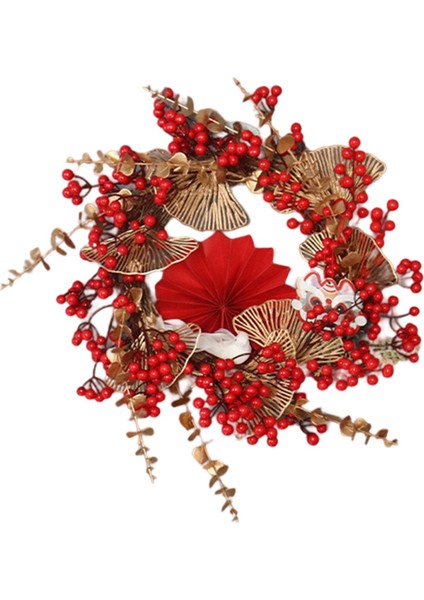 Dekoratif Kırmızı Berry Çelenk Duvar Dekor Ön Kapı Xmas Tatil Için Yenilik A