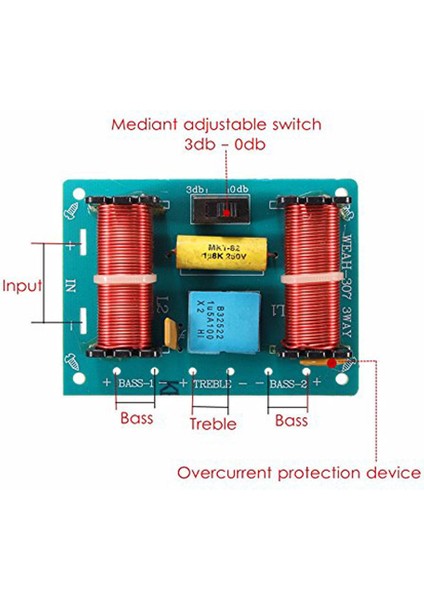 2 Parça 3 Yollu Hoparlör Crossover Ses Filtresi Frekansı(Yurt Dışından) fırsatları