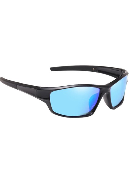 Trendy Açık Spor Polarize Güneş Gözlüğü Gözlük, Anti-Darbeli Yarış Sürme Motosiklet Gözlük Uv-Goggles - Mavi