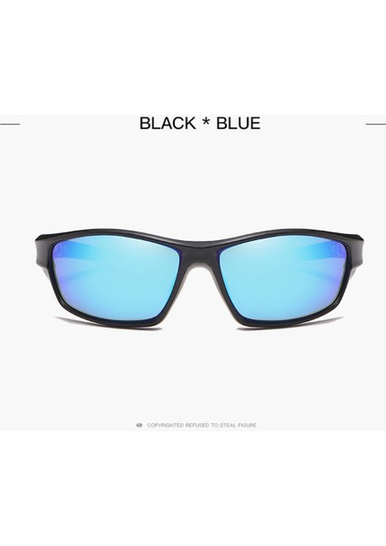 Trendy Açık Spor Polarize Güneş Gözlüğü Gözlük, Anti-Darbeli Yarış Sürme Motosiklet Gözlük Uv-Goggles - Mavi fırsatları
