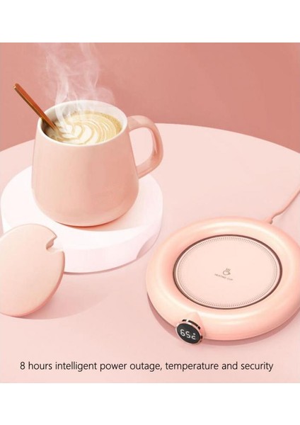 Elektrikli Kahve Kupa Isıtıcı Ofis Isıtıcı Bardak Isıtıcı 10 W Otomatik Kapatma Pembe(Yurt Dışından)