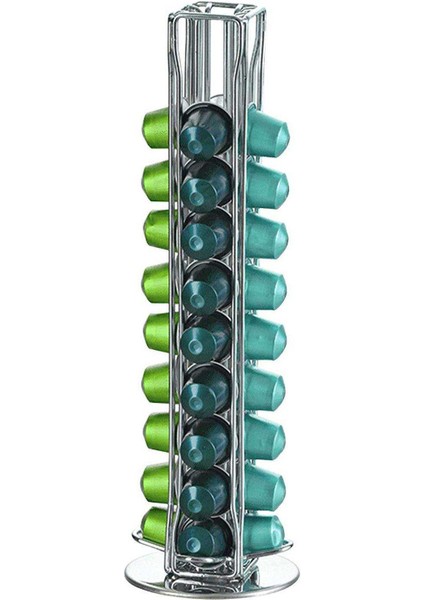 Kahve Pod Tutucu Nespresso Kahve Bar Mağaza Için Raf Kule Standı 40 Pods Gümüş fırsatları