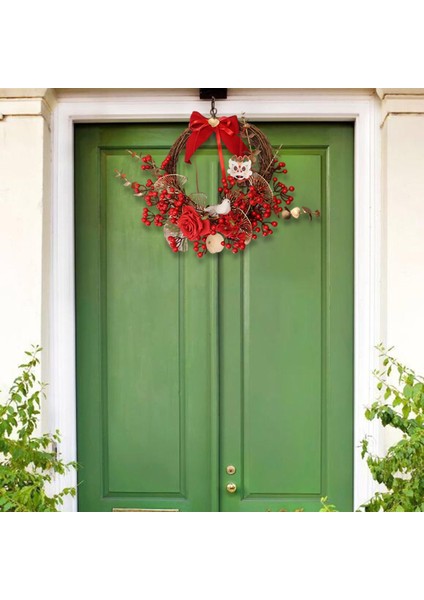 Dekoratif Kırmızı Berry Çelenk Duvar Dekor Ön Kapı Xmas Holiday Için Yenilik indirimleri