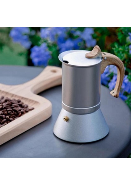 150 ml Moka Pot Kahve Makinesi Soba Indüksiyon Ocak Isıtma Ev Için Dayanıklı