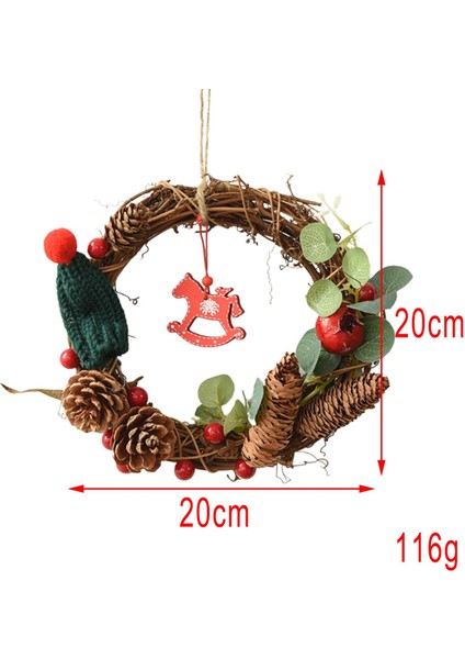 8 "noel Çelenk Çelenk Ön Kapı Ev Dekor Için Kurutulmuş Çiçek Pinecones