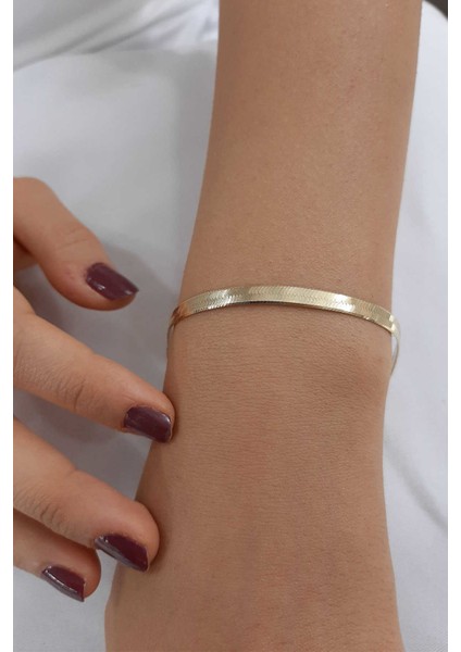 14 Ayar Altın Italyan Ezme Orta Boy Bileklik fiyatları