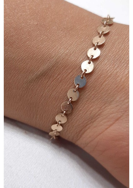 14 Ayar Altın Pul Dizisi Bileklik