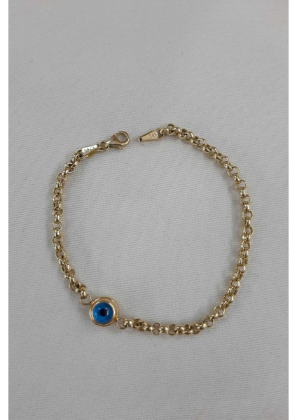 14 Ayar Altın Tek Gözlü Doç Orta Boy Bileklik modelleri