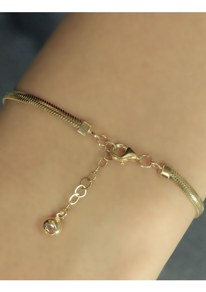 14 Ayar Altın Turkuaz Mini Çanta Detaylı Balıksırtı Bileklik indirimleri