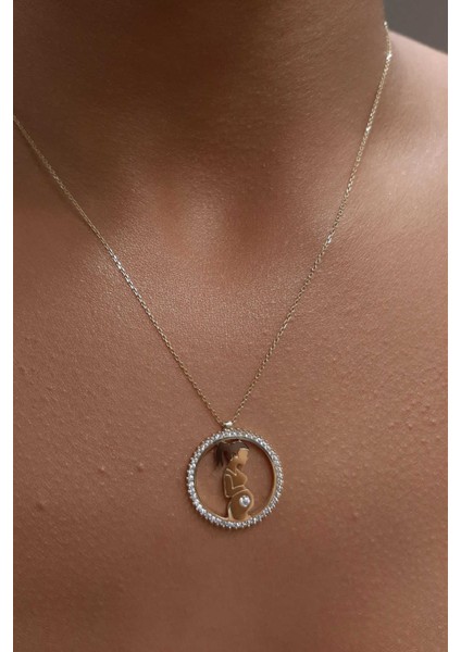 14 Ayar Altın Hamile Anne Kolye